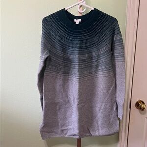 J. Jill long sleeve sweater Tunic Grey Teal Green Medium Tall